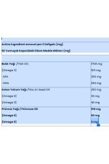 Omega 3 6 9 Içeren Takviye Edici Gıda 60 Yumuşak Soft Jel Balık Yağ Primroz + Keten Tohum Yağ